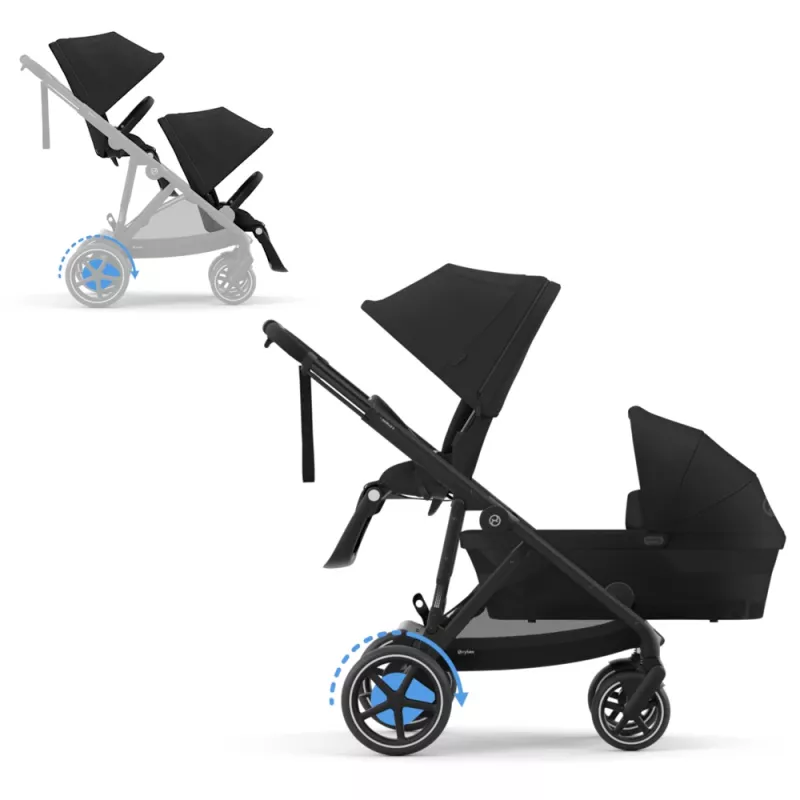 Cybex eGazelle S BLACK / MOON BLACK - Syskonvagn 