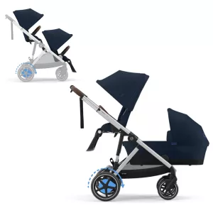 Cybex eGazelle S SILVER / OCEAN BLUE - Sibling Stroller