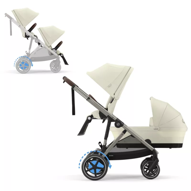 Cybex eGazelle S TAUPE / SEASHELL BEIGE - Sibling Stroller