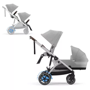 Cybex eGazelle S SILVER / STONE GREY - Sibling Stroller