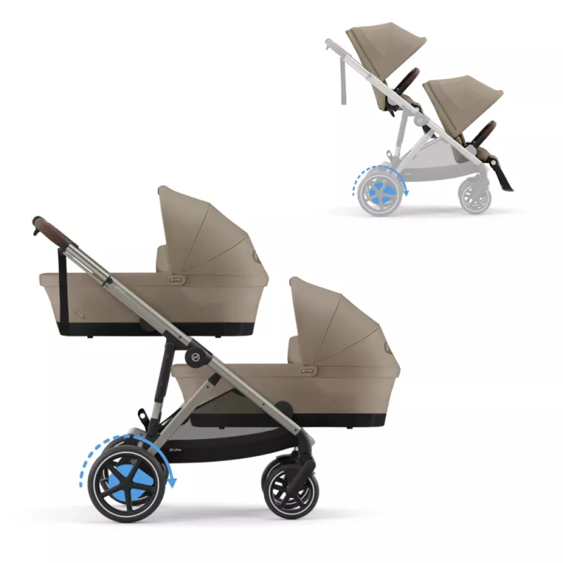 Cybex eGazelle S TAUPE / ALMOND BEIGE - Tvillingvagn