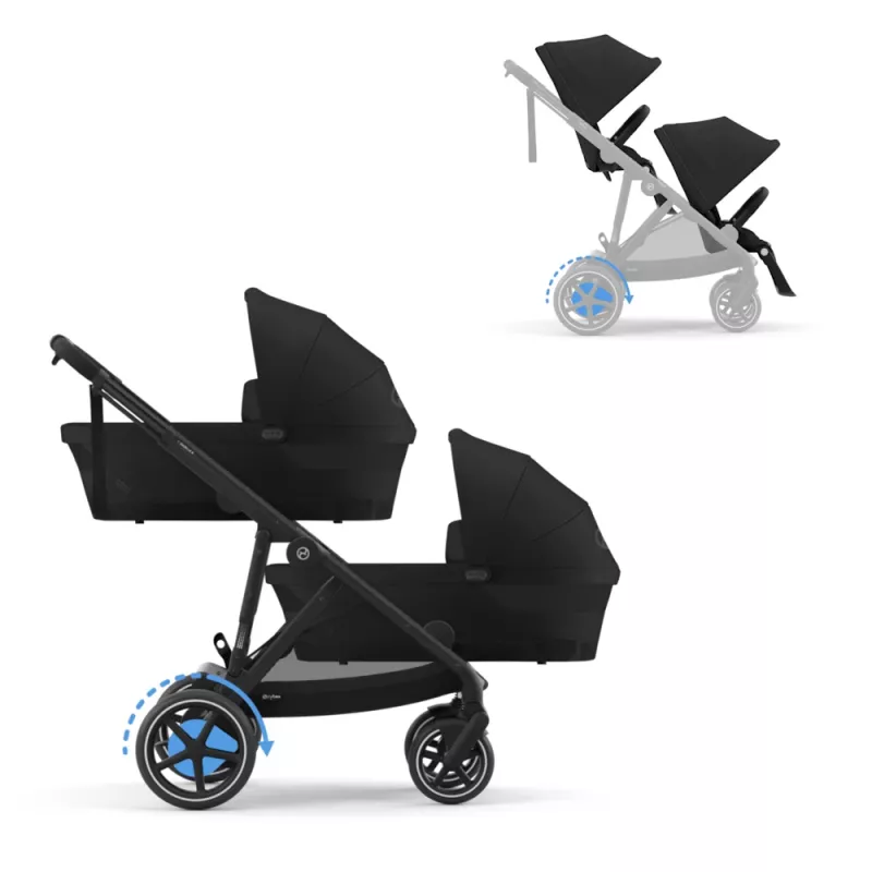 Cybex eGazelle S BLACK / MOON BLACK - Tvillingvagn