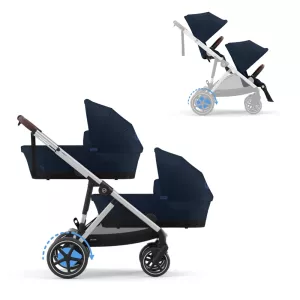 Cybex eGazelle S SILVER / OCEAN BLUE - Twin Stroller