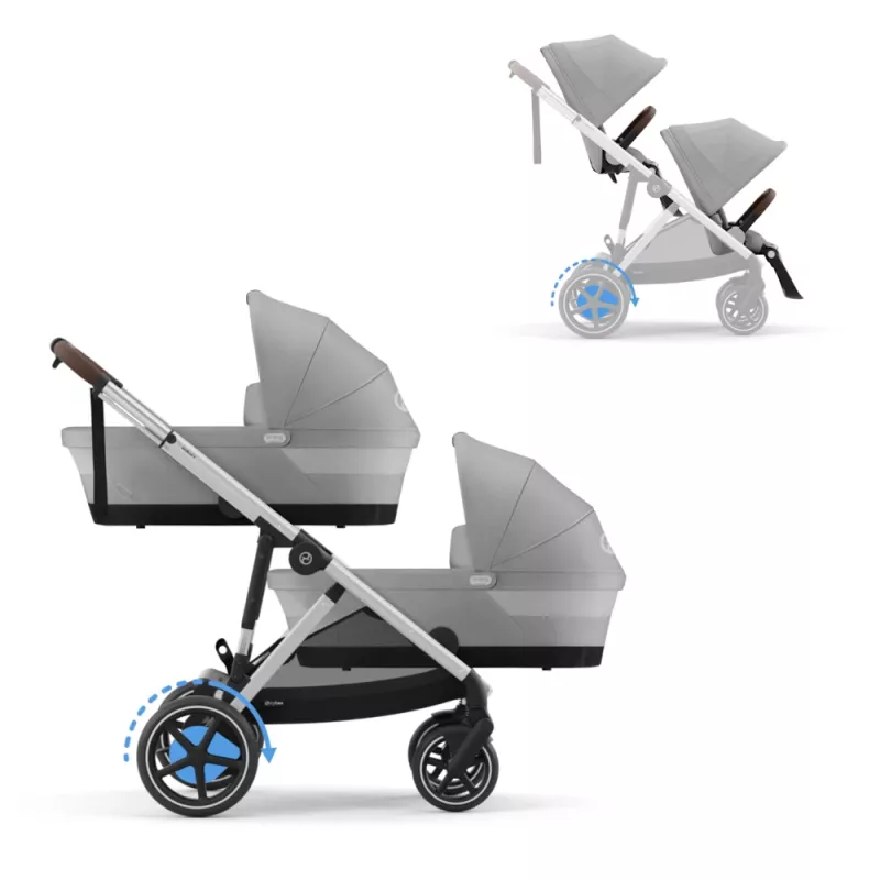 Cybex eGazelle S SILVER / STONE GREY - Tvillingvagn