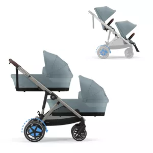 Cybex eGazelle S TAUPE / STORMY BLUE - Twin Stroller