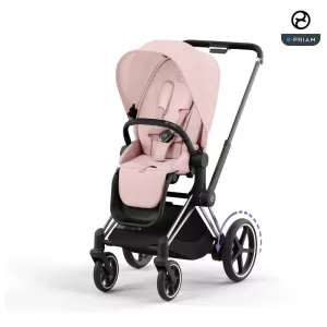 Cybex ePriam LUX Stroller CHROME/ BLACK Chassis PEACH PINK (G4)