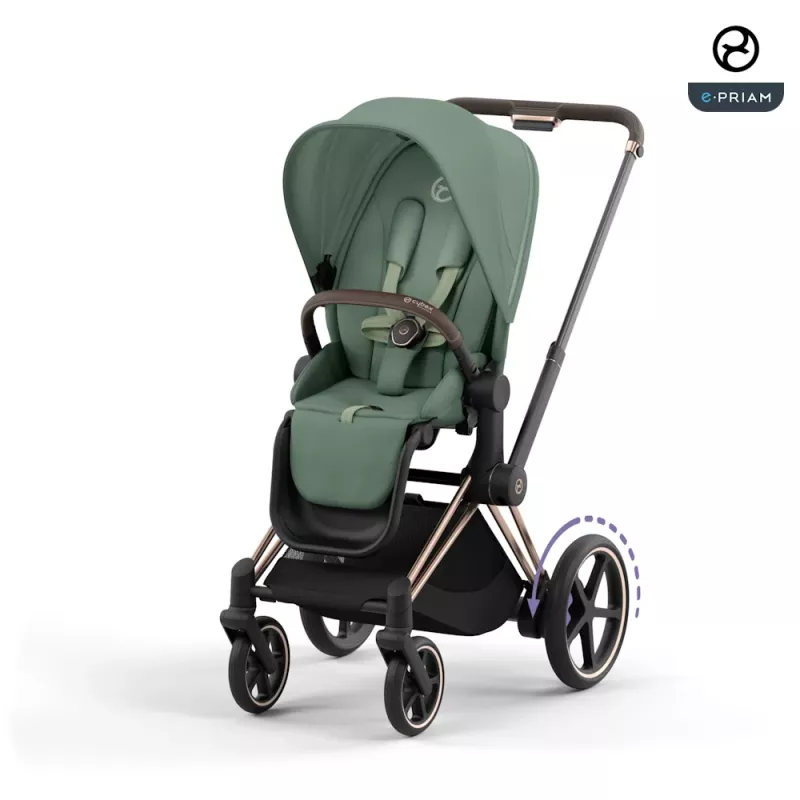 Cybex ePriam LUX Stroller ROSEGOLD Chassis LEAF GREEN (G4)