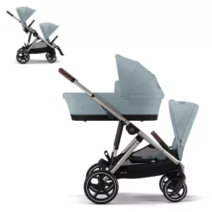 Cybex Gazelle S TAUPE / SKY BLUE - Sibling Stroller