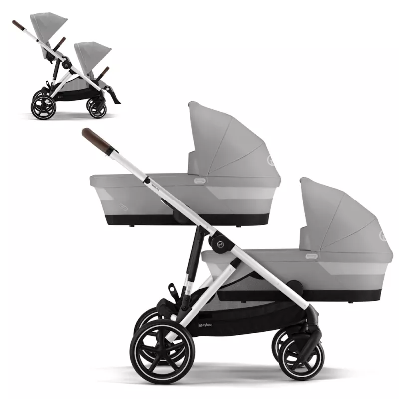 Cybex Gazelle S SILVER / STONE GREY - Tvillingvagn