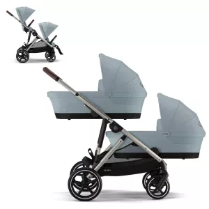 Cybex Gazelle S TAUPE / STORMY BLUE - Tvillingvagn