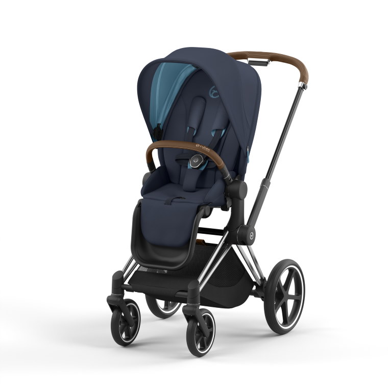 Cybex Priam LUX Sittvagn CHROME/ BROWN Chassi NAUTICAL BLUE (2022)