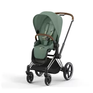 Cybex Priam LUX Stroller CHROME/ BROWN Chassis LEAF GREEN (G4)