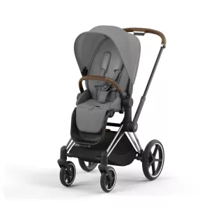 Cybex Priam LUX Stroller CHROME/ BROWN Chassis MIRAGE GREY (G4)