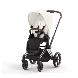 Cybex Priam LUX Stroller CHROME/ BROWN Chassis OFF WHITE (G4)