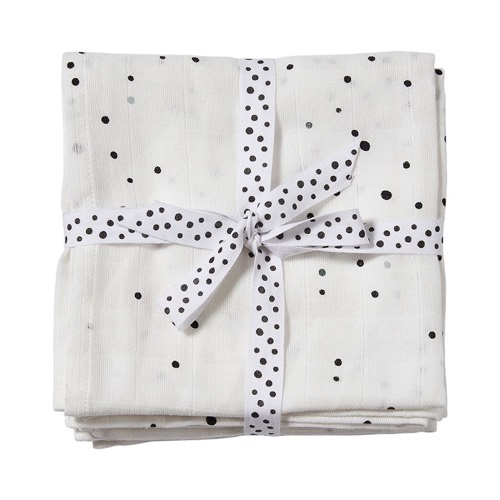 Done By Deer Burp Cloth 2-pack Dreamy Dots White 70x70 cm