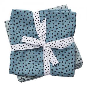Done By Deer Burp cloth 2-pack Happy Dots Blue