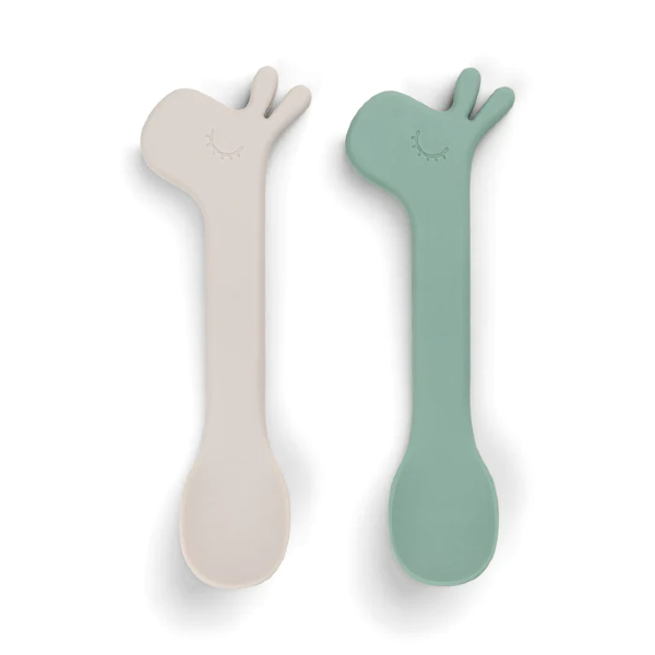 Done By Deer Spoons Silicone 2-Pack Lalee Green Sand