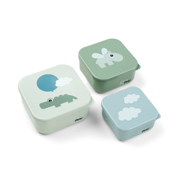 Done By Deer Snack Box 3 Pack Happy Clouds Green