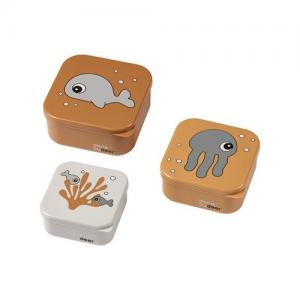 Done By Deer Snack Box 3 Pack Sea Friends Mustard