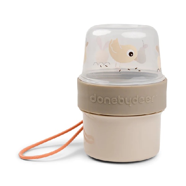 Done By Deer To Go 2-Way Snack Container Birdee Sand Mini