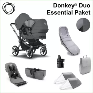 Bugaboo Donkey5 Duo ESSENTIAL Bundle - GRAPHITE / GREY MELANGE