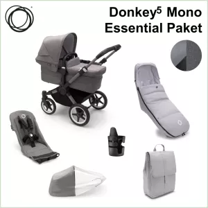 Bugaboo Donkey5 Mono ESSENTIAL Bundle - GRAPHITE / GREY MELANGE