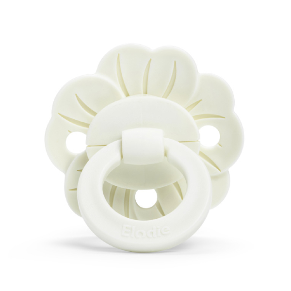 Elodie Pacifier Binky Bloom Vanilla White