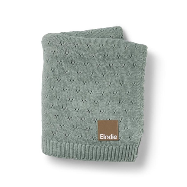 Elodie Blanket Pointelle Pebble Green