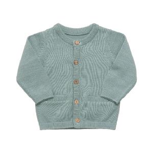 Fixoni Cardigan Long Sleeves Knitted Buttons Green