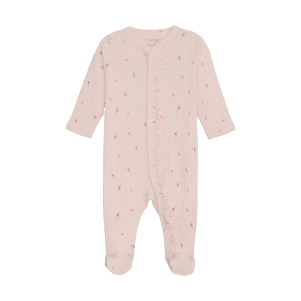 Fixoni Footed Pyjamas Rib Wrap Baby Pink