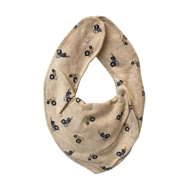 Fixoni Scarf Fabric Bib with Pattern - 778 Beige Tractors