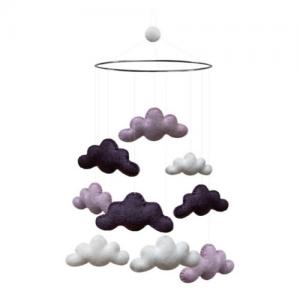 Gamcha Baby Mobile Clouds Purple/Lavender/White