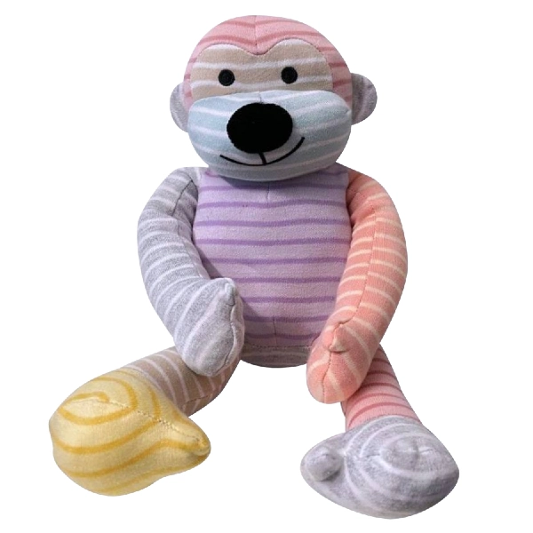 Geggamoja Stuffed Animal Kokki Monkey Mixed Colors Pink 30 cm