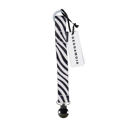 Geggamoja Pacifier Holder Zebra Black / White Stripes
