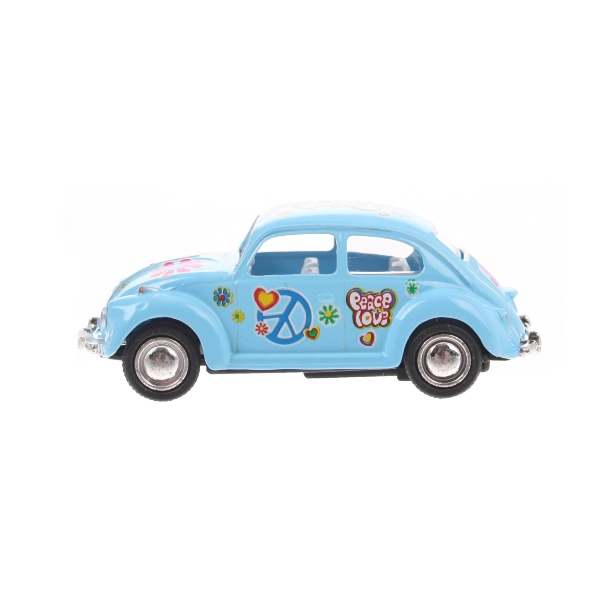 Goki Toy CarClassic VW Beetle Flower Power Blue