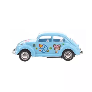 Goki Toy CarClassic VW Beetle Flower Power Blue