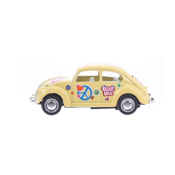 Goki Toy CarClassic VW Beetle Flower Power Yellow