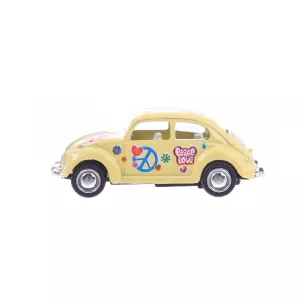 Goki Toy CarClassic VW Beetle Flower Power Yellow