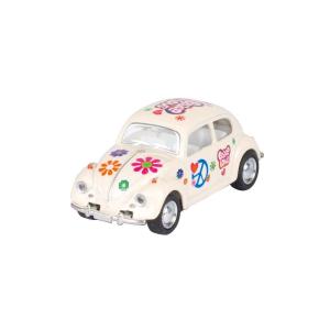Goki Classic VW Beetle Flower Power Small White