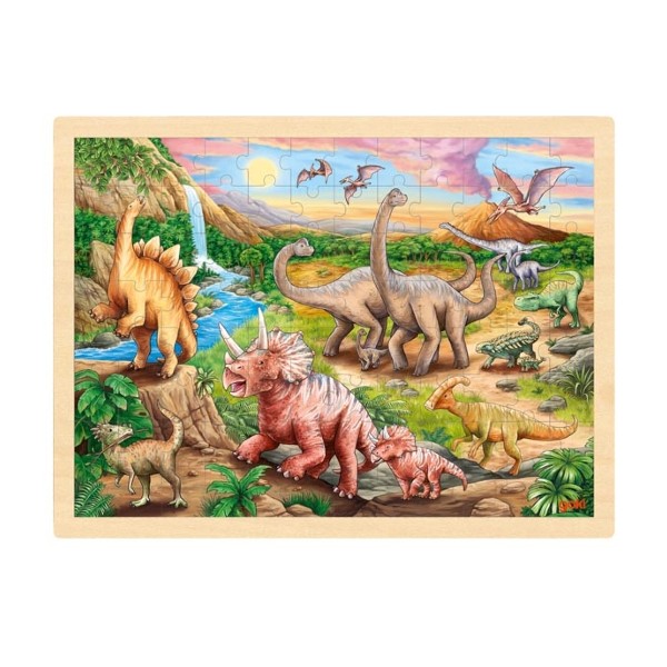 Goki Wooden Puzzle Dinosaurs 96 pieces 3 years