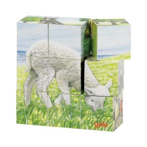 Goki Puzzle Cube Farm Animals 9 pcs 3+