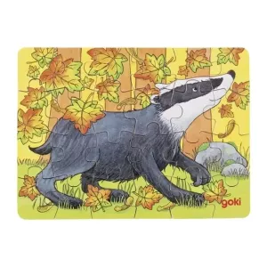Goki Wooden Mini Puzzle Badger 24 Pcs From 4+ years