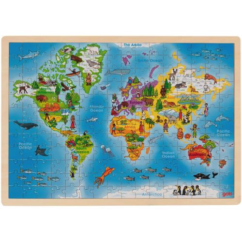 Goki Puzzle The World In Wood 192 Pieces