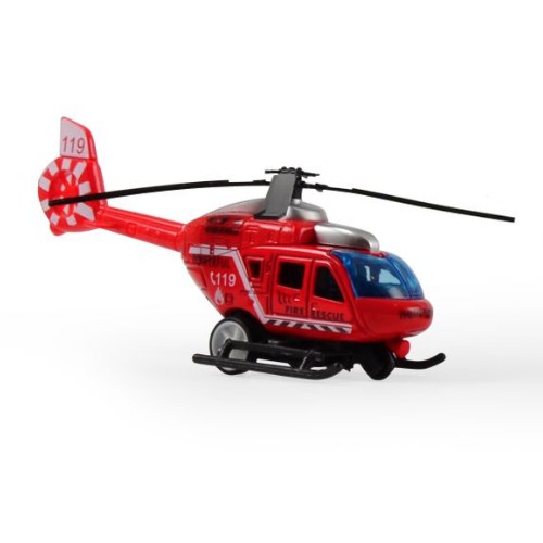 Magni Helikopter City Med Pullback Röd