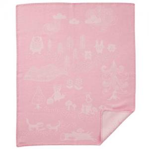 Klippan Yllefabrik, 100 % Organic Woven Cotton Blanket, Little Bear Pink