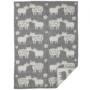 Klippan Yllefabrik, 100 % Organic Wool Blanket, Bää - Grey