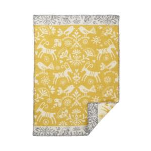Klippan Yllefabrik 100% Organic Wool Blanket 65x90 Joy Baby Yellow