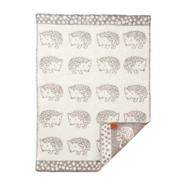 Klippan Yllefabrik 100% Organic Wool Blanket Hedgehog Grey