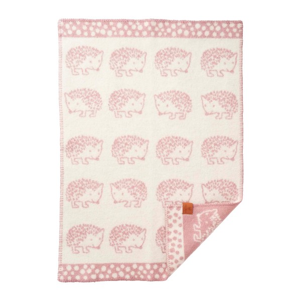 Klippan Yllefabrik 100% Organic Wool Blanket Hedgehog Pink