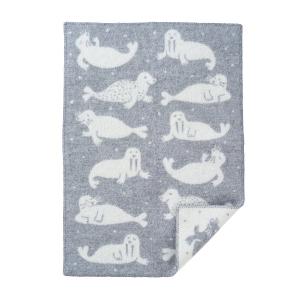 Klippan Yllefabrik Blanket Organic Wool Seal Grey